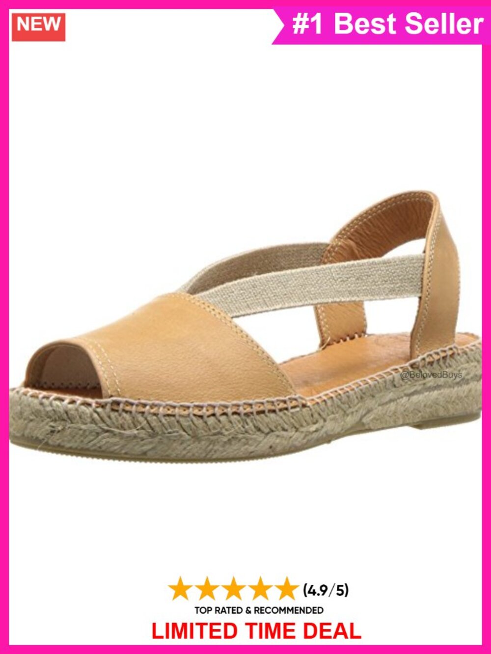 Leather Espadrille Platform Sandals Slip-On Comfort Casual